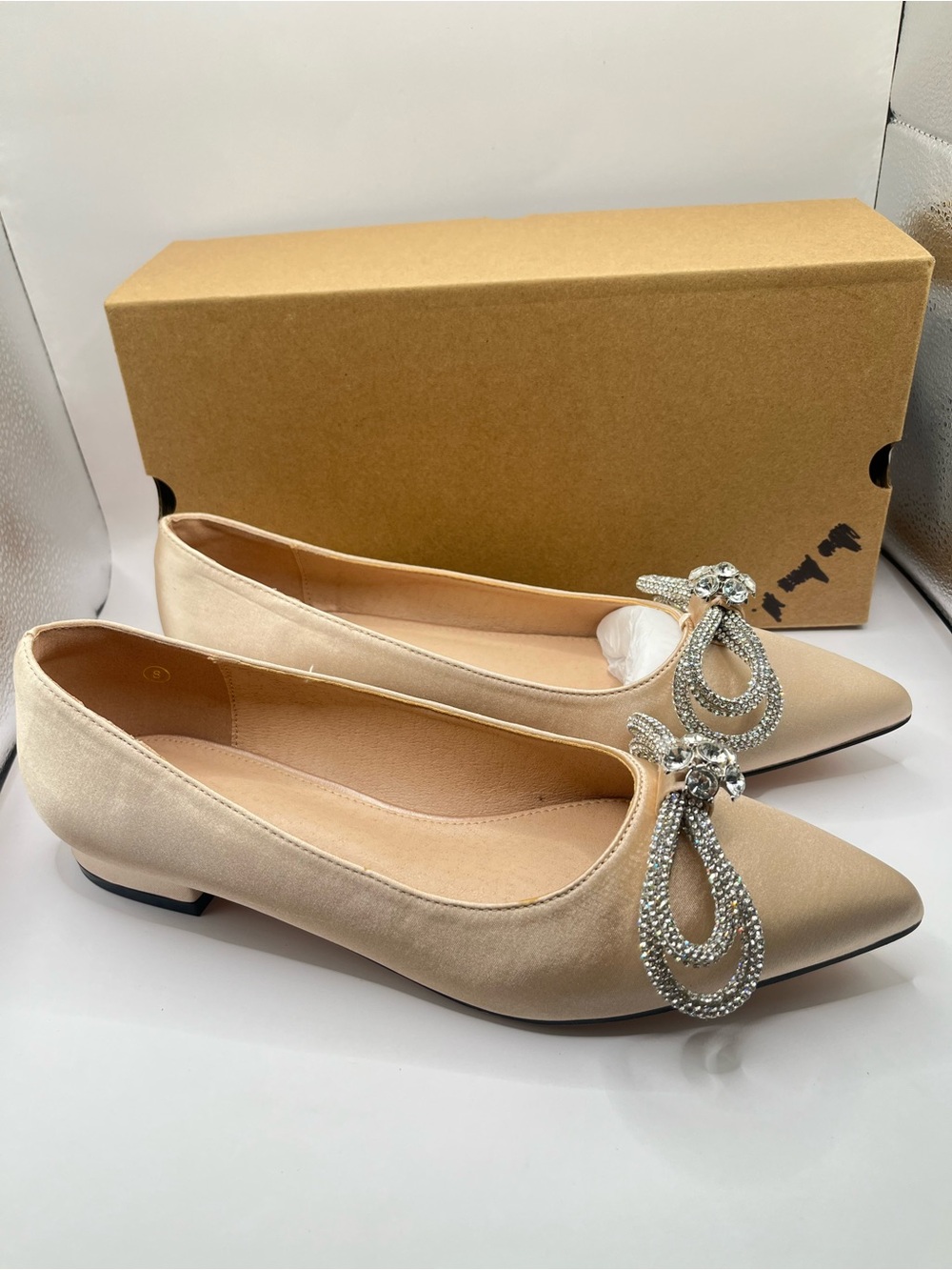 VETASTE Women's New 8 Ballet Flats Double Bow Ballerina Shoes